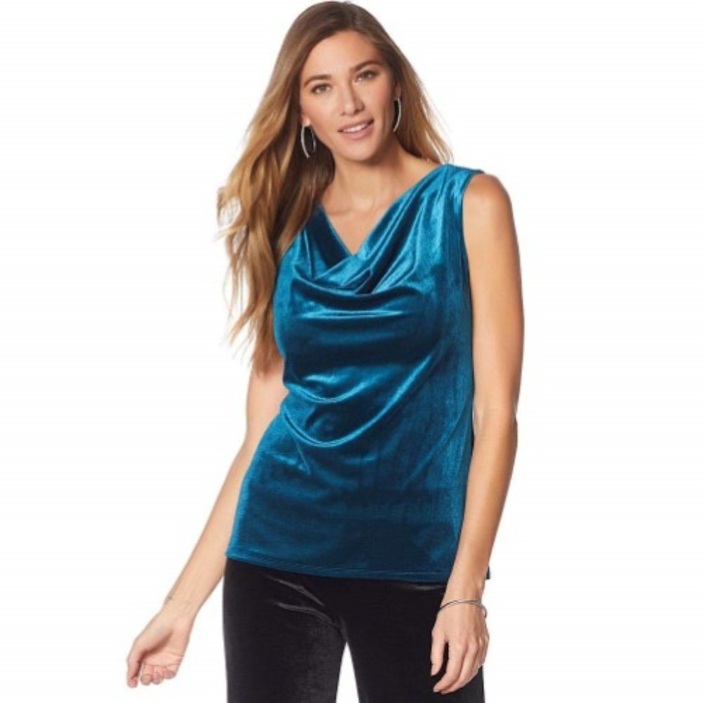 N Natori Dark Teal Velvet Tank Top